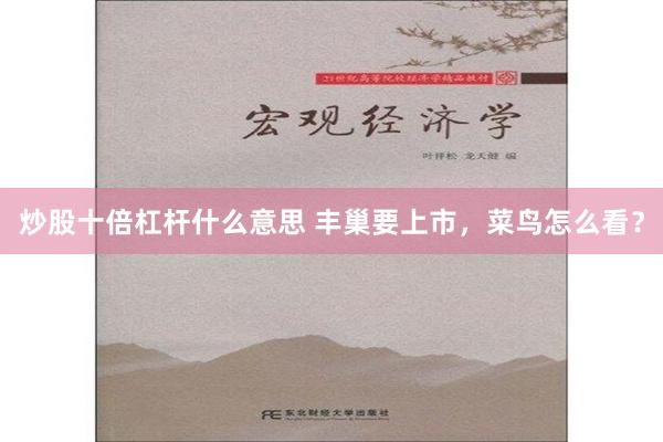 炒股十倍杠杆什么意思 丰巢要上市，菜鸟怎么看？