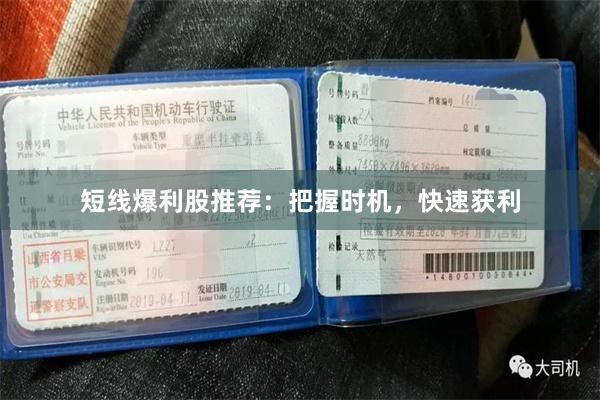 短线爆利股推荐：把握时机，快速获利