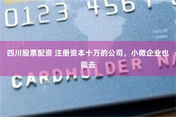 四川股票配资 注册资本十万的公司，小微企业也能去