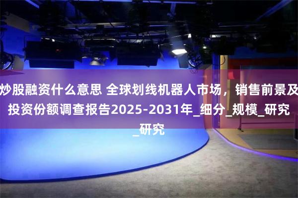 炒股融资什么意思 全球划线机器人市场，销售前景及投资份额调查报告2025-2031年_细分_规模_研究
