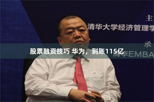 股票融资技巧 华为，到账115亿