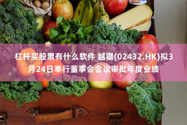 杠杆买股票有什么软件 越疆(02432.HK)拟3月24日举行董事会会议审批年度业绩