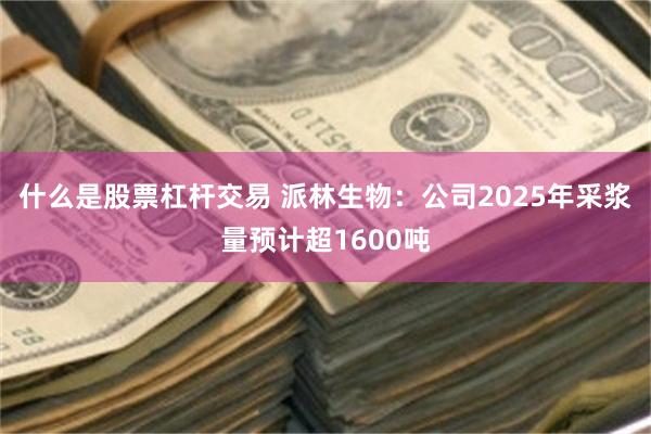 什么是股票杠杆交易 派林生物：公司2025年采浆量预计超1600吨