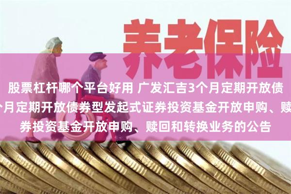 股票杠杆哪个平台好用 广发汇吉3个月定期开放债券: 关于广发汇吉3个月定期开放债券型发起式证券投资基金开放申购、赎回和转换业务的公告