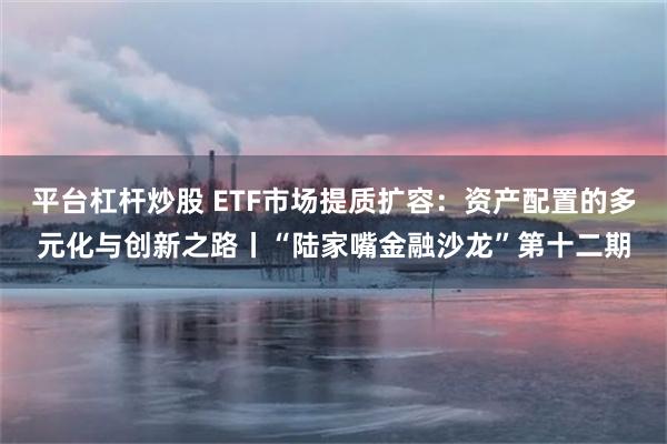 平台杠杆炒股 ETF市场提质扩容：资产配置的多元化与创新之路丨“陆家嘴金融沙龙”第十二期
