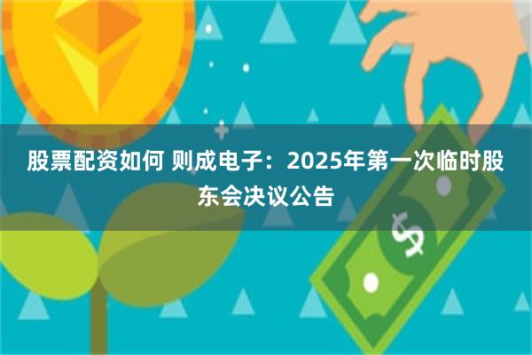 股票配资如何 则成电子：2025年第一次临时股东会决议公告